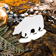 Фигурка настольная Медведь новогодняя металл белый 700-001W - фото 75513