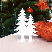 Декоративная фигура Две ели новогодняя металл белый 700-007W - фото 75516