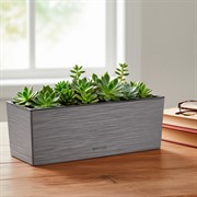 Кашпо балконное La Decoro 50см 10л серый жемчуг/вставка чёрный - фото 75693