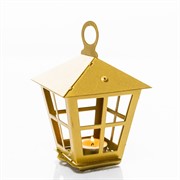 Подсвечник новогодний Фонарь золотой металл 730-085G - фото 75973