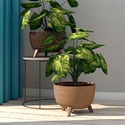 Кашпо РОМА ЭКО на ножках 12,4л 33х22см натуральное дерево - фото 76050