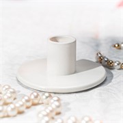 Подсвечник для свечи круг гипс - фото 76326