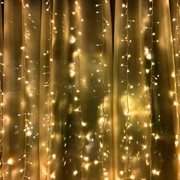 Гирлянда Дождь 2х1,5м тёплый белый - фото 76328