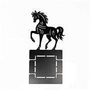 Подсвечник новогодний Лошадь на 1 свечу металл чёрный 730-094B - фото 76332