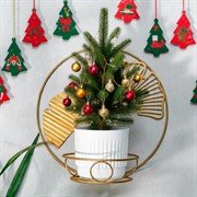 Подставка настенная на 1 цветок Гинкго металл золотая 15-113G - фото 76342