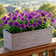 Кашпо балконное La Decoro 50см 10л серый жемчуг/вставка чёрный - фото 76938