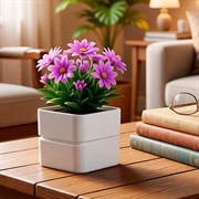 Кашпо Фиори 0,45л белый - фото 76945