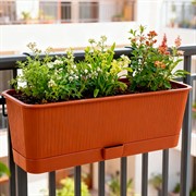 Ящик балконный Прованс 9л терракот с поддоном - фото 77022