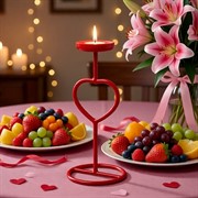 Подсвечник кованый на одну свечу красный 607-11-R - фото 77641