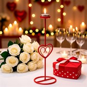 Подсвечник настольный кованый под одну свечу красный 607-14-R - фото 77642