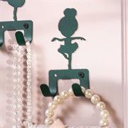 Крючок двойной настенный металлический Балерина батман 702-001Gr - фото 78722