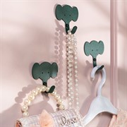 Крючок настенный для детских вещей металлический Слонёнок 702-017Gr - фото 78725