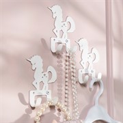 Крючок двойной настенный для детских вещей Единорог 702-005W - фото 78728