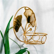 Подставка настенная на 1 цветок золотая металл 15-117G - фото 79501