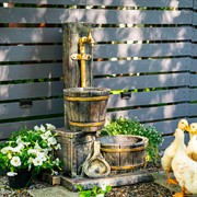 Умывальник садовый с ведёрком и кадкой стеклопластик высота 100см U07563 - фото 79542