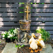 Умывальник садовый с ведёрком и кадкой стеклопластик высота 100см U07563 - фото 79543