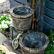 Умывальник садовый с ведёрком и кадкой стеклопластик высота 100см U07563 - фото 79545