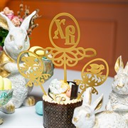 Штекер пасхальный Цыплёнок металл золотой 750-006G - фото 80422