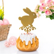 Штекер пасхальный Зайчик металл золотой 750-012G - фото 80434