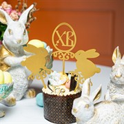 Штекер пасхальный Зайчик металл золотой 750-012G - фото 80436