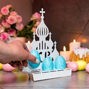 Подставка для яиц на Пасху металлическая белая 750-016W - фото 80437