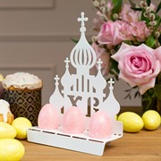 Подставка для яиц на Пасху металлическая белая 750-016W - фото 80439