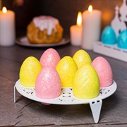 Подставка для пасхальных яиц круглая металлическая белая 750-017W - фото 80443