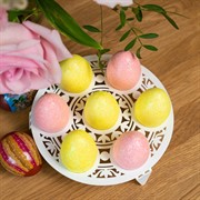 Подставка для пасхальных яиц круглая металлическая белая 750-017W - фото 80444