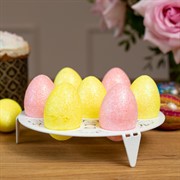 Подставка для пасхальных яиц круглая металлическая белая 750-017W - фото 80445