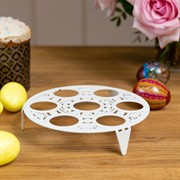 Подставка для пасхальных яиц круглая металлическая белая 750-017W - фото 80446