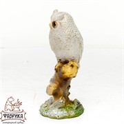 Фигура Филин на ветке белый с золотом F01243-WG - фото 8101