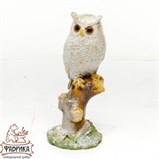 Фигура Филин на ветке белый с золотом F01243-WG - фото 8102