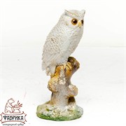 Фигура Филин на ветке белый с золотом F01243-WG - фото 8103