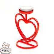 Подсвечник под одну свечу сердце металл 607-21-R - фото 8248