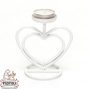 Подсвечник под одну свечу сердце металл 607-21-R - фото 8249