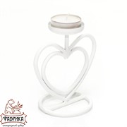 Подсвечник под одну свечу сердце металл 607-21-R - фото 8250