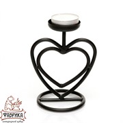 Подсвечник под одну свечу сердце металл 607-21-R - фото 8251