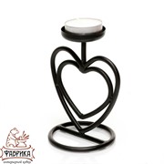 Подсвечник под одну свечу сердце металл 607-21-R - фото 8252
