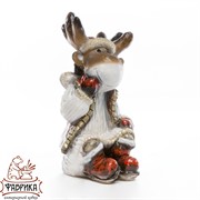 Фигура Лось наряженный маленький полистоун F08426 - фото 8316