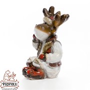 Фигура Лось наряженный маленький полистоун F08426 - фото 8317