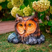 Кашпо декоративное Пень с совой высота 37см F08560 - фото 90879