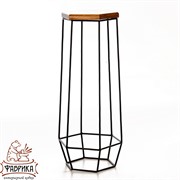 Подставка напольная для цветов металл с деревом Лофт высота 75см 66-410 - фото 9184