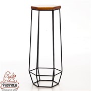 Подставка напольная для цветов металл с деревом Лофт высота 75см 66-410 - фото 9185