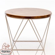 Стол журнальный Лофт белый металл и дерево 66-118 - фото 9307