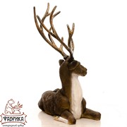 Фигура Олень с рогами лежит для сада и интерьера U08936 - фото 9404