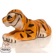 Фигура Тигренок лежит стеклопластик U08924 - фото 9436