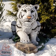 Фигура садовая Тигренок на камне стеклопластик U08923 - фото 9441