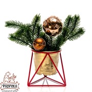 Подставка на 1 цветок Лофт на подоконник кованая красная 66-601 Red - фото 9508