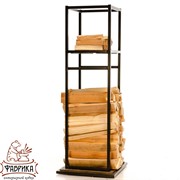 Дровница Лофт с полкой металл и дерево с полкой 66-904 - фото 9578