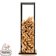 Дровница Лофт металлическая с деревом узкая высокая 66-905 - фото 9584